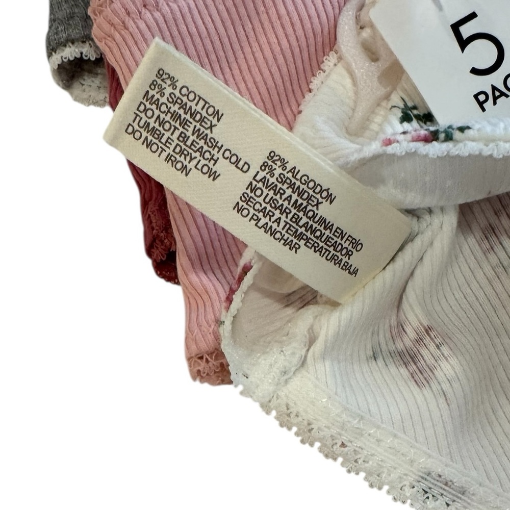 LAURA ASHLEY 5 Pack Panties Stretchy Ribbed Soft Comfy Lace Trim NWT Large - Picture 8 of 12
